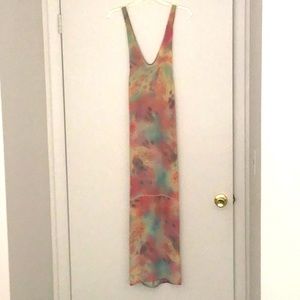 La Perla Vintage silk maxi gown tie dye ,print 1970s